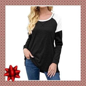 Black and White Long Sleeve Top Size Large